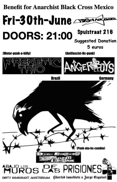 friday punk night Benefit for Anarchist Black Cross Mexico